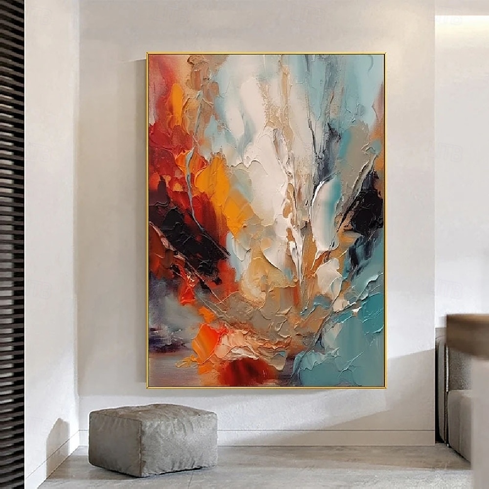 Ölgemälde handgemachte abstrakte bunte Gemälde auf Leinwand handgemalt reich strukturierte Acrylmalerei moderne Wandkunst handgemaltes Kunstwerk für Wohnzimmer Kunstwerk Wanddekoration 2025 - $108.99 –P6