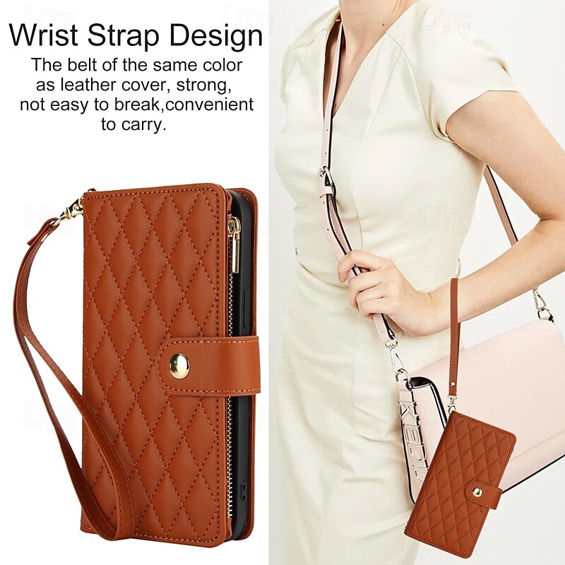 Phone Case For Pixel 9 Pro Pixel 9 Pro XL Pixel 8 Pro Pixel 8 Pixel 9 Pixel 7 Pixel 7 Pro Pixel 6 Pixel 6 Pro Back Cover with Stand Holder Zipper with Lanyard Retro TPU PU Leather 2025 - $21.99 –P4