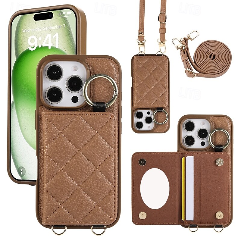 هاتف غطاء من أجل ايفون 16 برو ماكس بلس آيفون 15 برو ماكس بلس iPhone 14 13 12 11 Pro Max Plus iPhone 14 Pro Max iPhone 13 12 11 Pro Max غطاء خلفي مع حامل مع الحبل فتحة لبطاقة مكتب  /  الأعمال TPU 2025 - $22.99 –P2