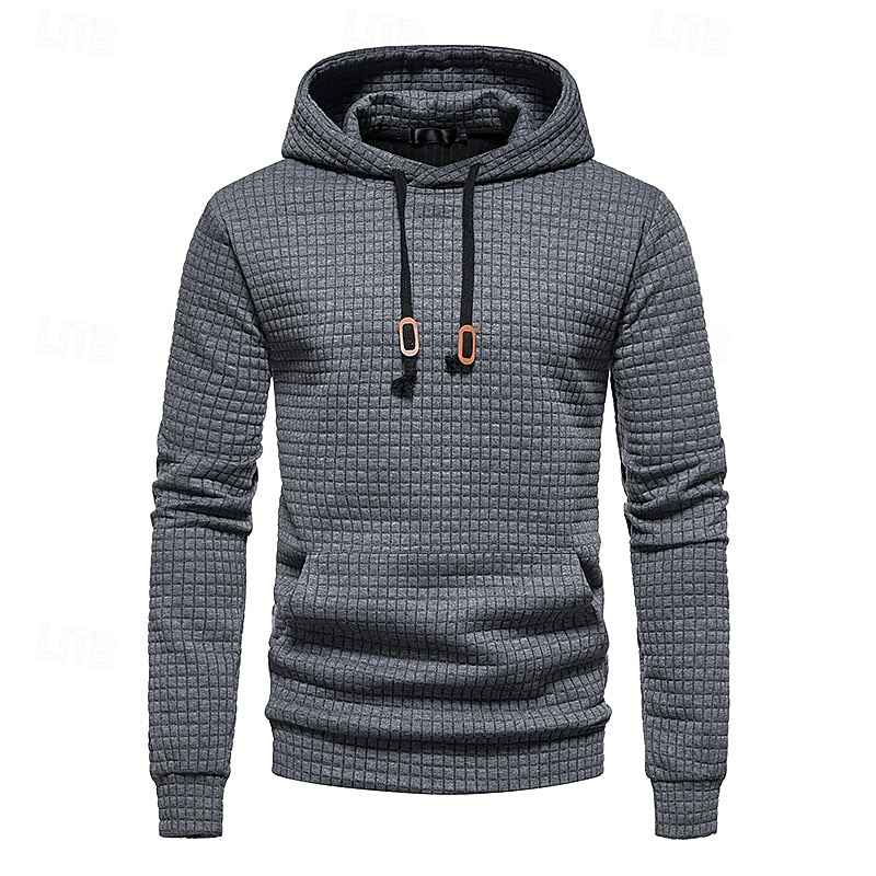 Per uomo Felpa a nido d'ape Maglione Nero Bianco Giallo Grigio chiaro Grigio scuro Con cappuccio Liscio Tasche Ufficio Sportivo Informale Attivo Vintage Fantastico Primavera Autunno Abbigliamento del 2025 a $27.99 –P9