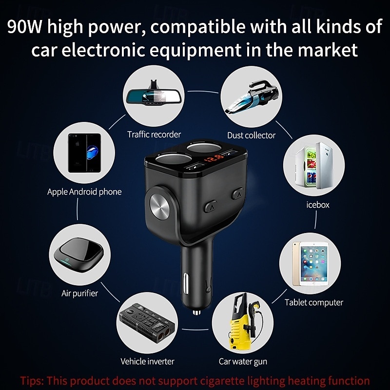 auto sigarettenaansteker multifunctionele een tot twee conversie plug usb autolader mobiele telefoon snel opladen 2025 - $26.99 –P7