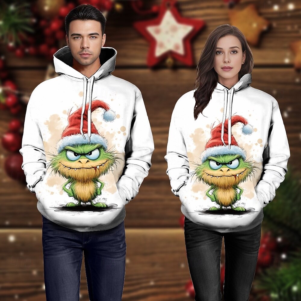 Noël père Noël Sweat à capuche Sweat à capuche drôle de Noël 3D Noël Poche avant Art graphique Pour Couple Homme Femme Adulte Noël Carnaval Impression 3D Soirée Casual Quotidien de 2025 ? $28.99 -P1