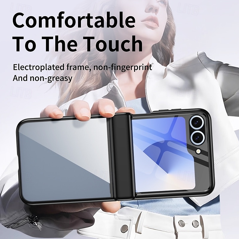 Phone Case For Z Flip 6 Z Flip 5 Back Cover with Screen Protector Shockproof Retro Plating 2025 - $25.99 –P10