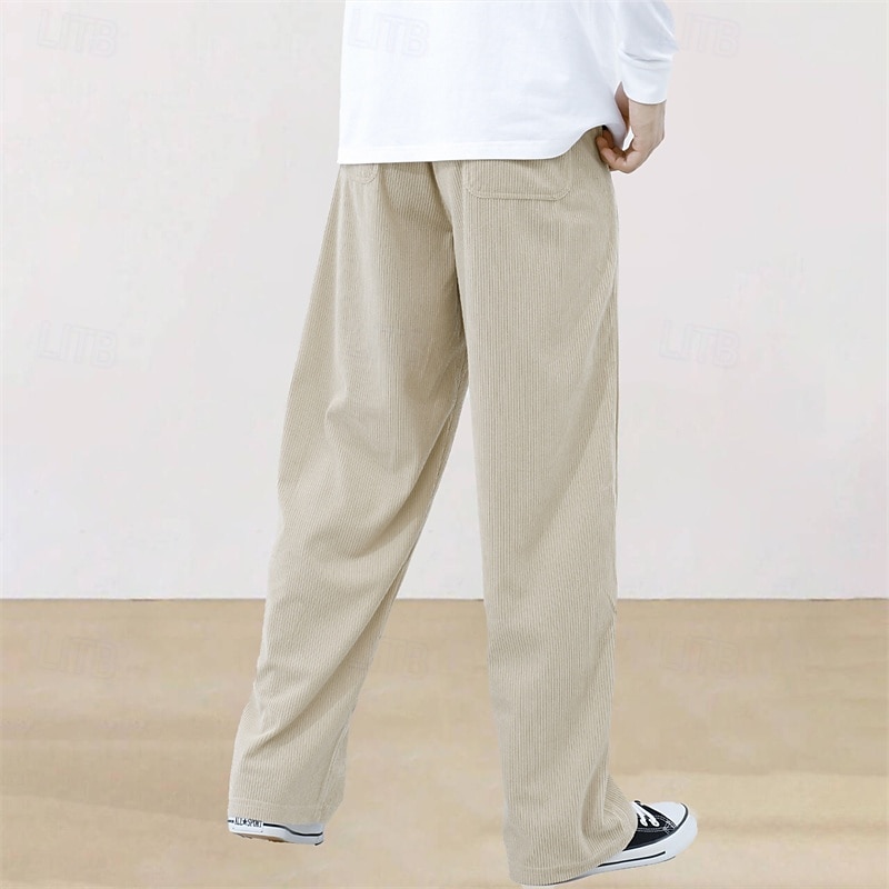 Hombre Pantalones de Deporte Pantalones deportivos Pantalones Pantalones de Pana Pantalones deportivos de pierna recta Correa Bolsillo Cintura elástica Plano Comodidad Diario Deporte Moda Casual 2026 - $21.99 –P12
