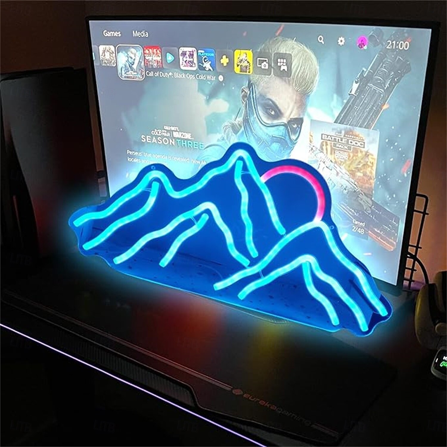 Panneau lumineux au néon avec coucher de soleil sur la montagne, applique murale à LED à intensité variable alimentée par USB pour chambre à coucher, chambre d'enfant &décoration de salon de 2025 ? $55.99 –P4