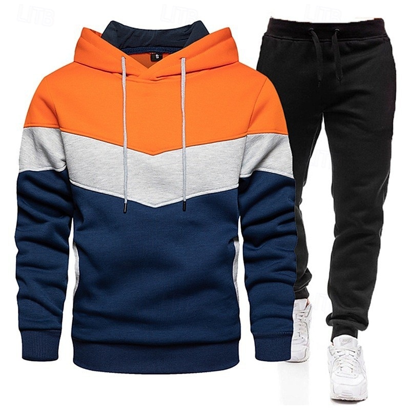 Herr Träningsoverall 2 st Ledigt Höst Långärmad Andningsfunktion Mjuk Kondition Gymträning Löpning Sportkläder Sportkläder Färgblock 다크 카키 Vit Gul 2025 - $20.99 –P4