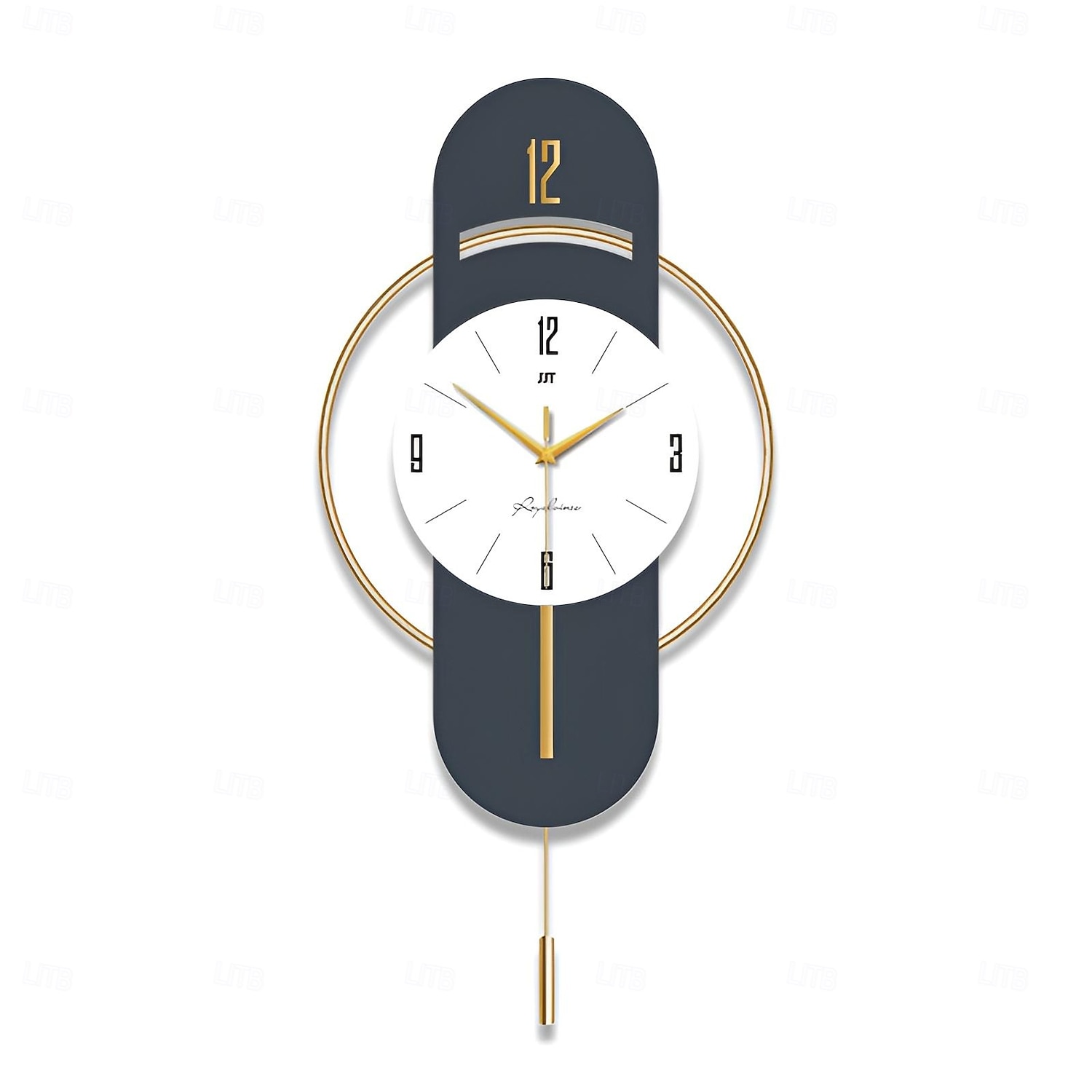 Reloj de pared de cuarzo silencioso con suspensión de tamaño completo, reloj de pared electrónico de péndulo para dormitorio y hogar, reloj de pared silencioso 2025 - $88.99 –P8