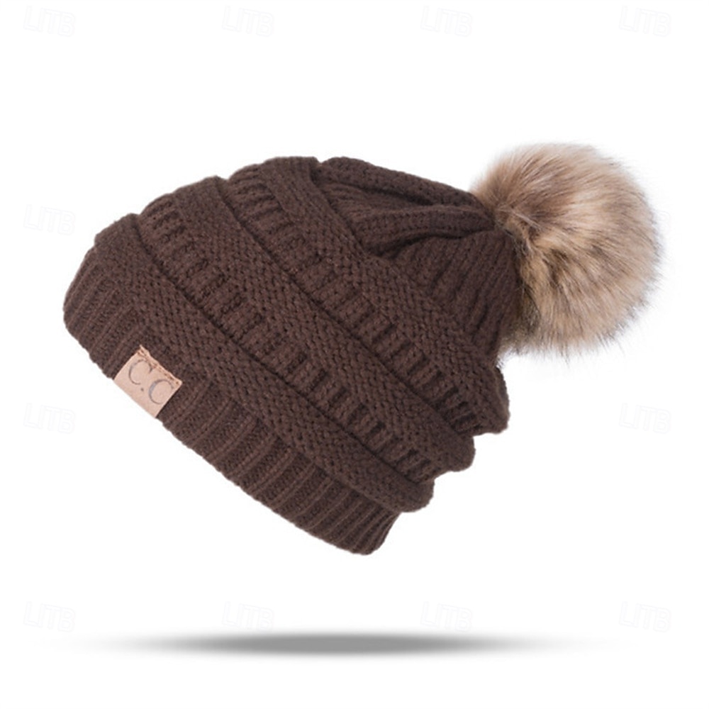 cappello regalo di natale berretto con pompon donna natale capodanno vigilia di natale caldo cappello invernale foderato in pile regalo per donna per sua moglie mamma del 2025 a $20.99 –P9