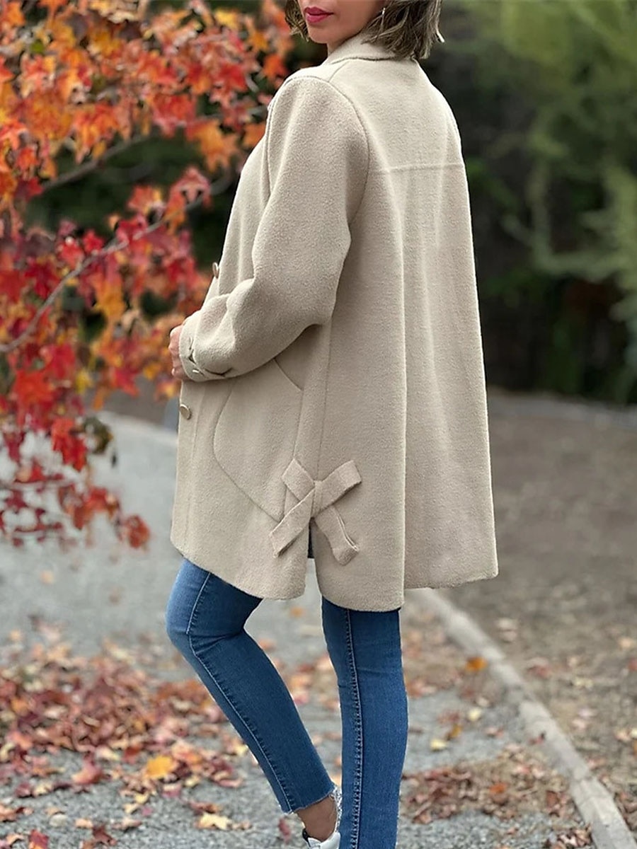 Manteau Femme Extérieur Plein Air Usage quotidien mode Décontractées Avec poches Normal Manteau Noir Abricot Café Automne Hiver Boutonnage Simple Col rabattu Standard S M L XL 2XL de 2025 ? $52.99 –P2