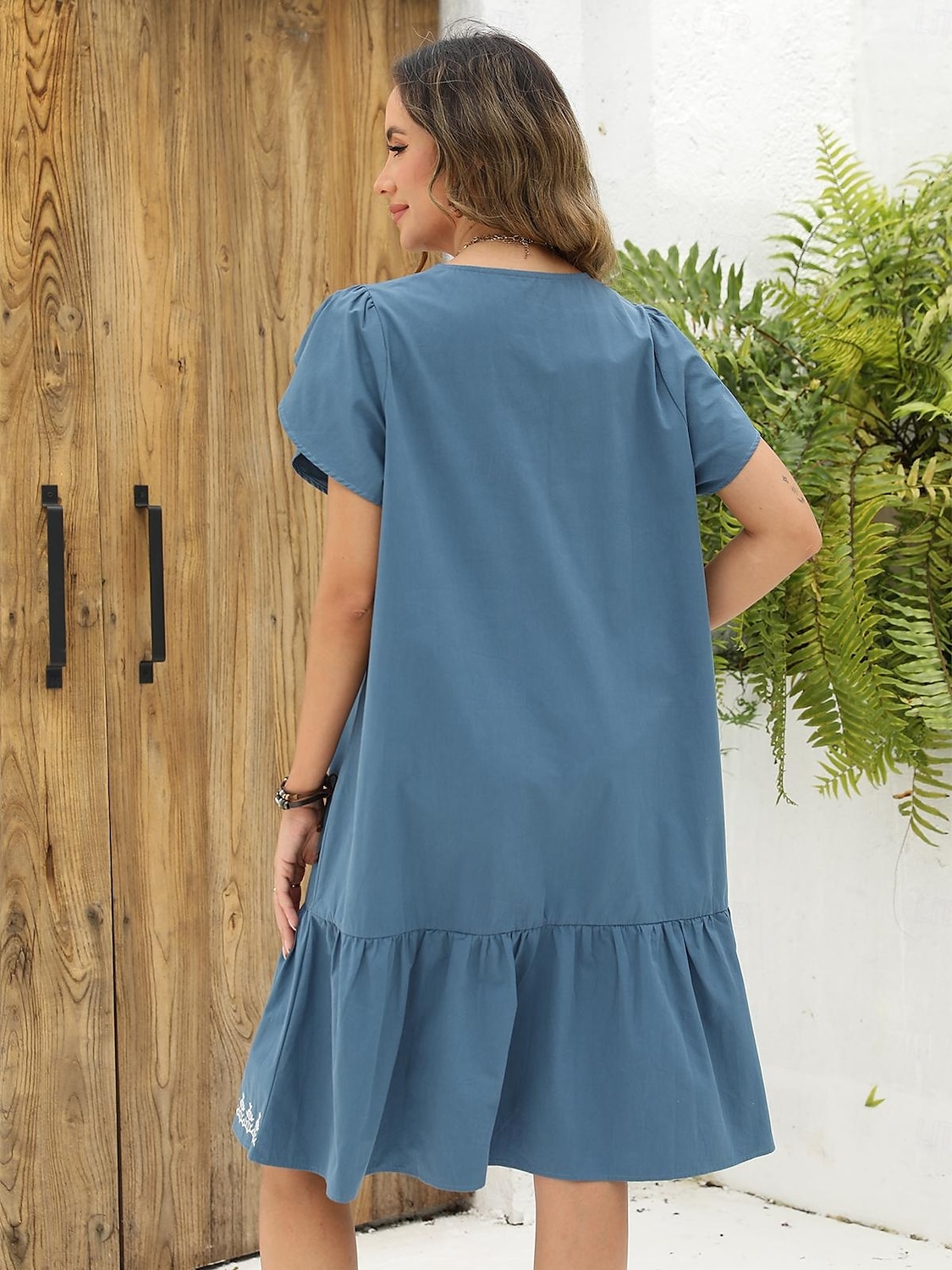 Ystävänpäivä Naisten Normaali Mini mekko Rento mekko Pitkähihainen Boho-mekko Boho-mekko Perus Vapaa-aika Boheemi Loma Ystävänpäivä Katu Loose Fit Kukka Asetelma Lyhythihainen V kaula-aukko Sininen 2025 - $74.99 –P2
