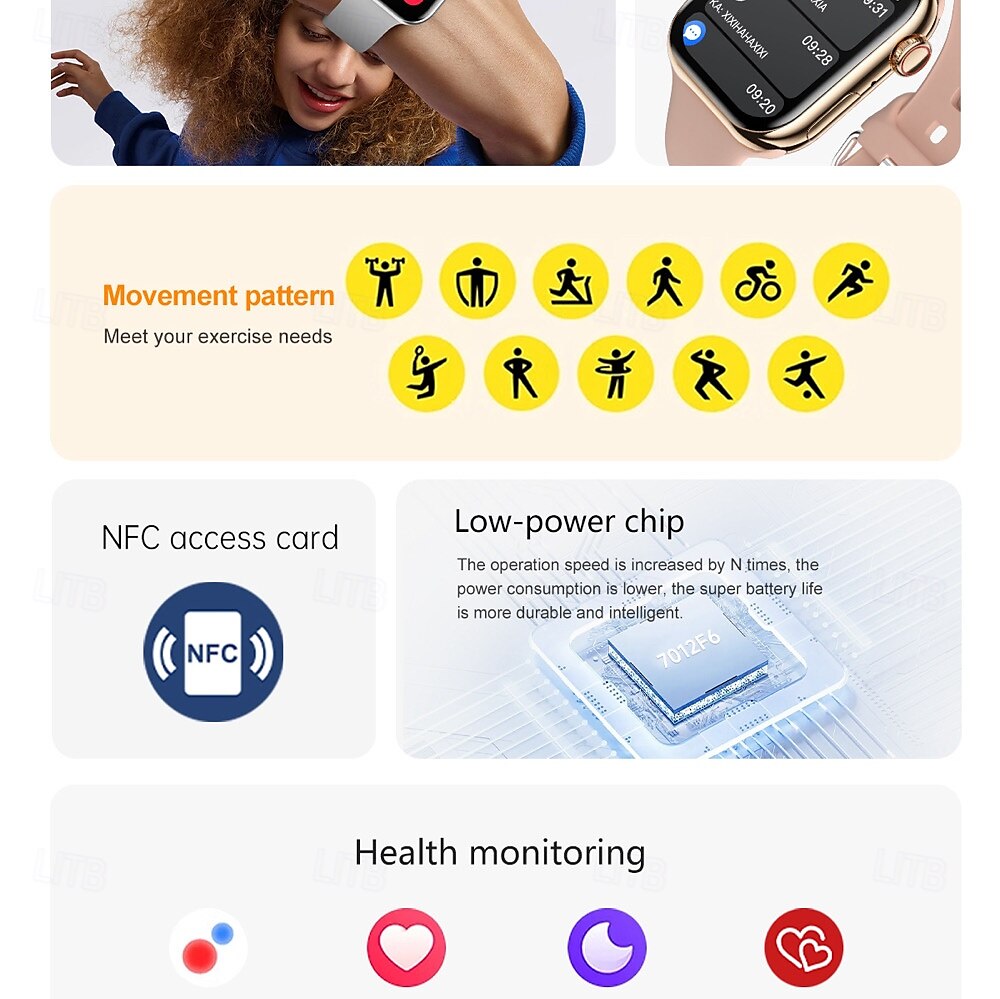 696 iW10 Slimme horloge 1.85 inch(es) Slimme armband Smartwatch Bluetooth Gespreksherinnering Slaaptracker Hartslagmeter Compatibel met: Android iOS Heren Handsfree bellen IP 67 44 mm horlogekast 2025 - $47.99 –P3