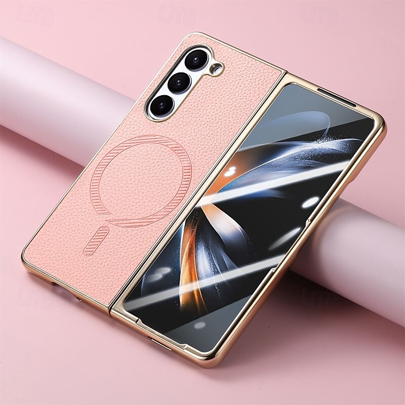 2025年 電話 ケース 用途 Zフォールド6 Z Fold 5 Z Fold 4 バックカバー スタンド付き とスクリーンプロテクター 磁石バックル レトロ風 TPU PUレザー コレクション – $23.99 –P17