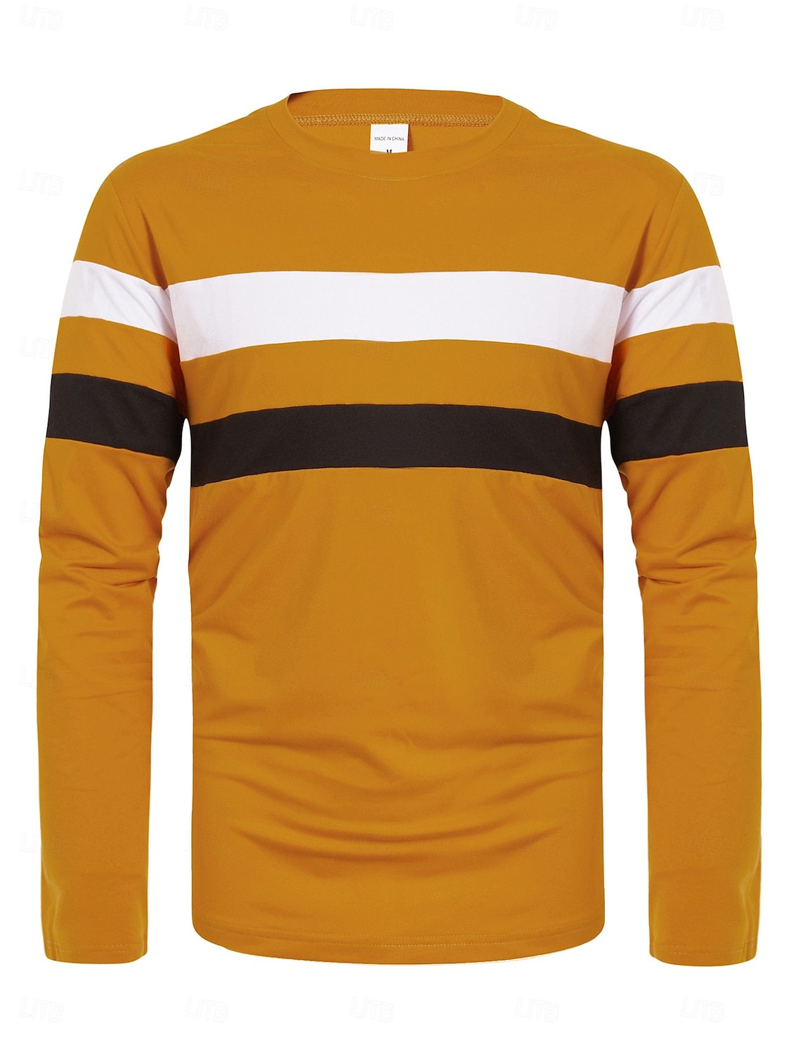 Herren T Shirt T-Shirt Langarmshirt Langarm Rundhalsausschnitt Frühling & Herbst Einfach Mode Designer Basic Farbblock Urlaub Straße Ausgehen Wein Schwarz Weiß Top T-Shirt für Herren 2025 - $15.49 –P4