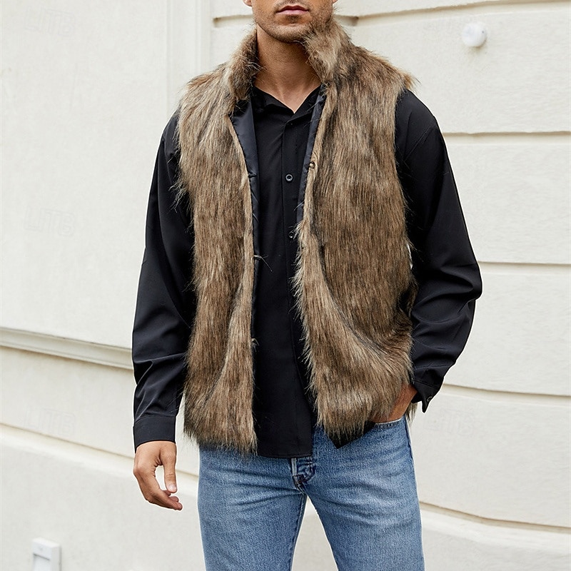 Per uomo Gilet Cappotto di pelliccia sintetica Giornaliero Appuntamento Da mare Di tendenza Informale Autunno inverno Tenere al caldo Poliestere Comodo Liscio Cardigan Colletto alla coreana Standard del 2026 a $39.99 –P13