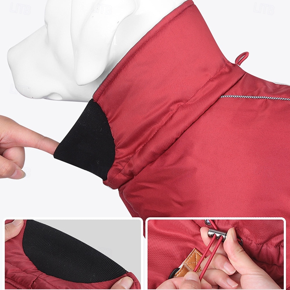 Hunder Frakker Jakke Parka jakke med sele Reflekterende Varm Vannbestandig utendørs Hundeklær for Medium Large 2025 - $26.99 –P2