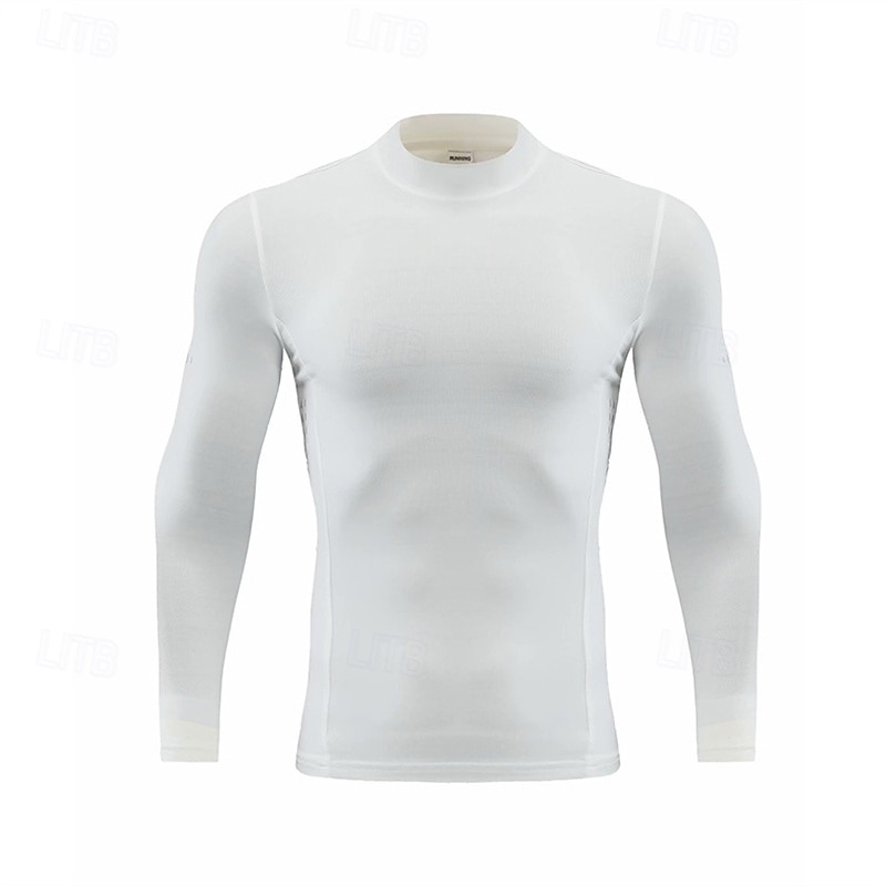 Voor heren Hardloopshirt Compressieshirt Lange mouw T-shirt Casual Sportkleding Herfst Hoge nek Ademend Sneldrogend Sportschooltraining Hardlopen Wandelen Sportkleding Sportkleding Effen 2025 - $20.99 –P5
