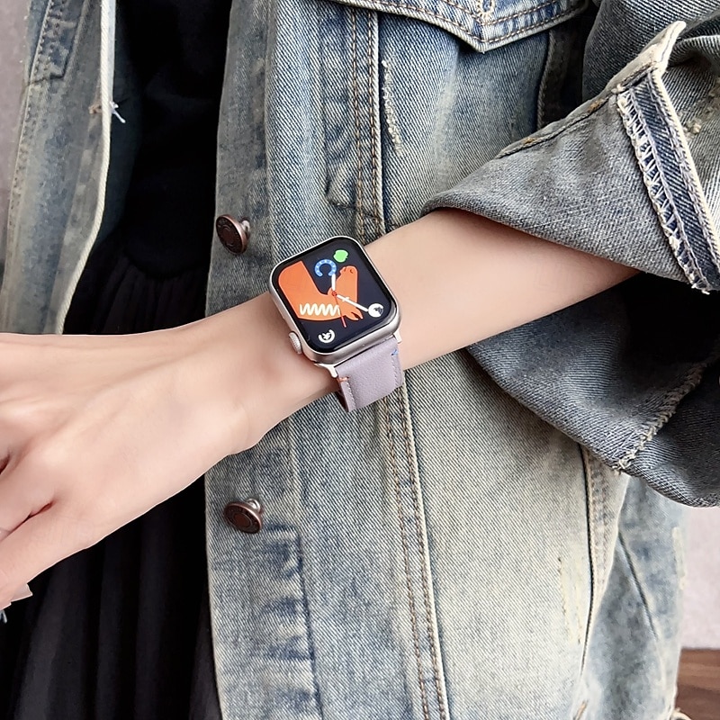 Banda de cuero Compatible con Apple Watch Correa 38mm 40mm 41mm 42mm 44mm 45mm 49mm Mujer cierre magnético Ajustable Cuero Auténtico correa de repuesto para iwatch Ultra 2 Series 9 8 7 SE 6 5 4 3 2 1 2025 - $16.99 –P6