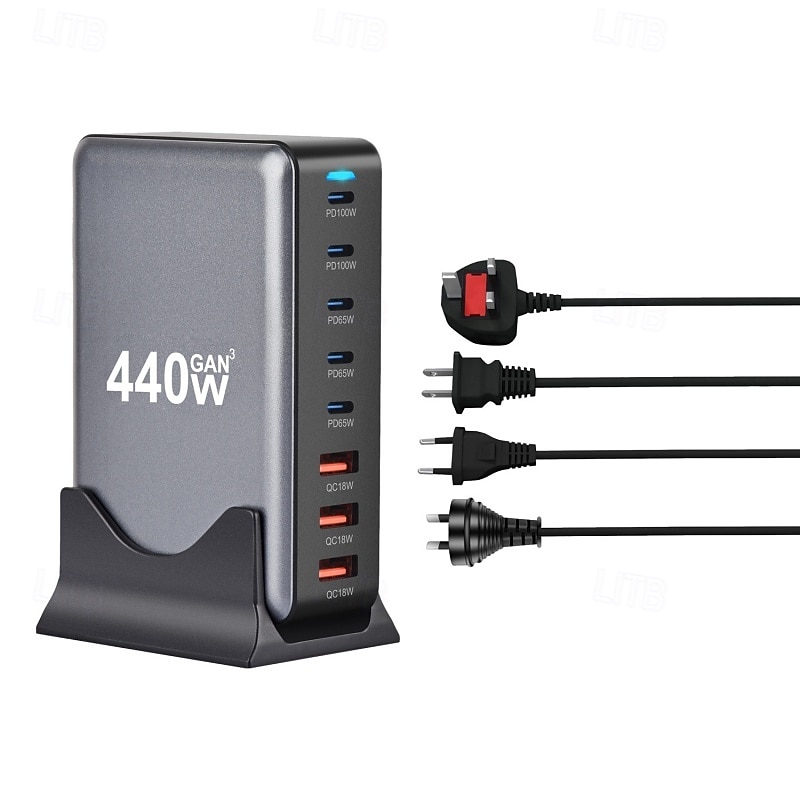 200 Вт usb c зарядное устройство блок gan 8-портовый usb c быстрая зарядная станция pps pd 65 Вт ноутбук зарядное устройство адаптер 2025 - $87.99 –P11