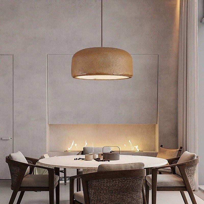 lampada a sospensione in resina bianca e tortora a cupola wabi-sabi lampada a sospensione in finto cemento lampada a sospensione altezza regolabile 40/60 cm 85-265v del 2025 a $279.99 –P7