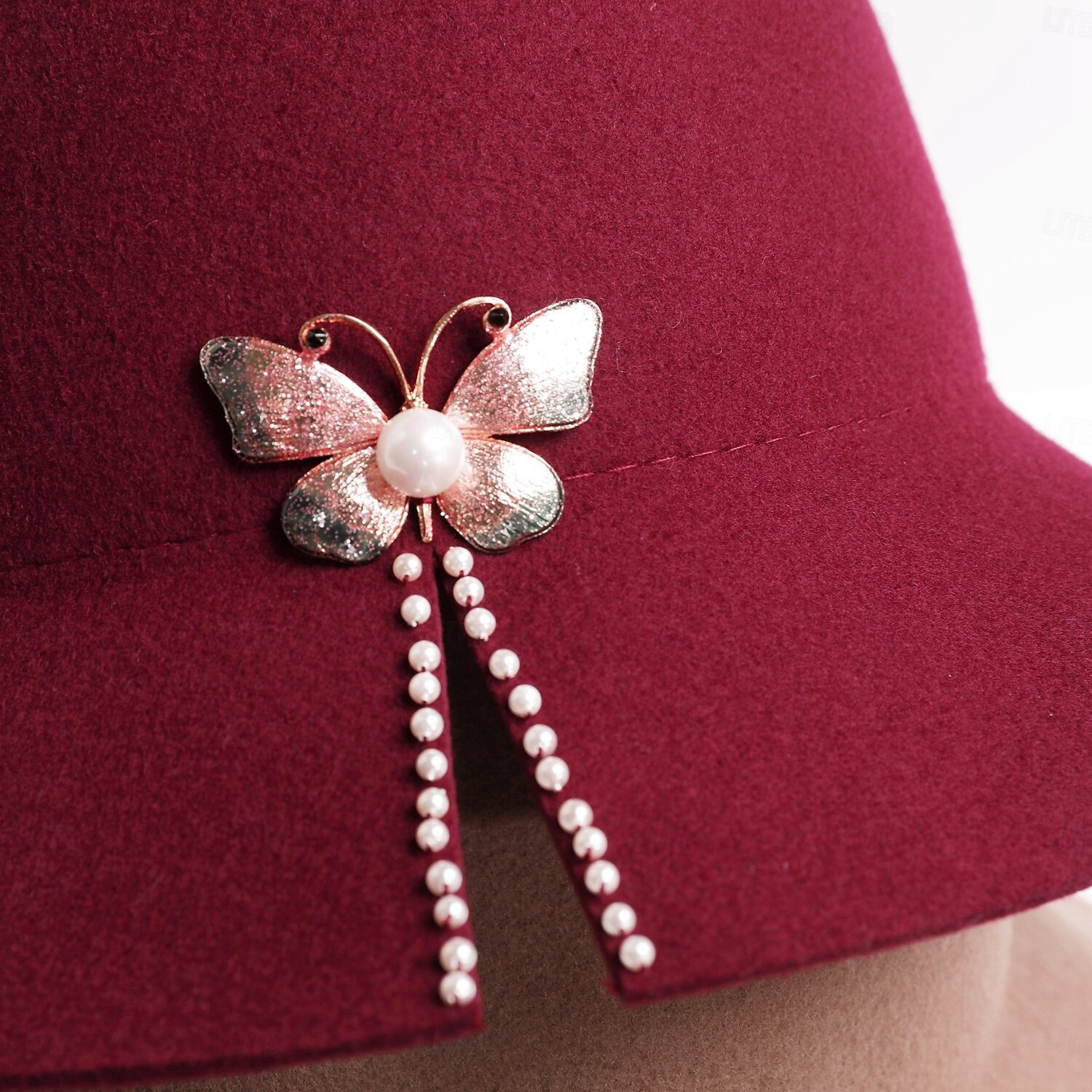 klobouky 100% vlna buřinka / cloche klobouk kbelík klobouk fedora klobouk svatební čajový dýchánek elegantní britský s umělou perlou čepice pokrývka hlavy 2025 - $30.99 –P13