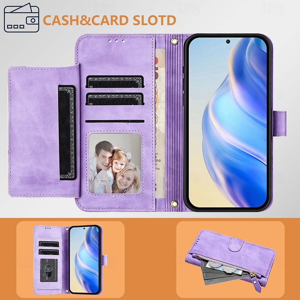 telefoon hoesje Voor Google Pixel 9 Pro Pixel 9 Pro XL Pixel 8 Pro Pixel 8 Pixel 9 Pixel 7 Pixel 7 Pro Pixel 6 Pixel 6 Pro Wallet Card Case met standaard Rits Volledig lichaamsbeschermend Retro TPU 2025 - $18.99 –P7
