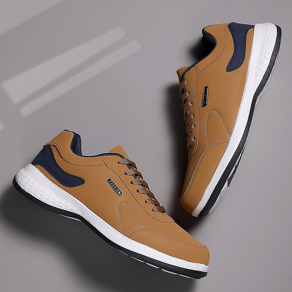 scarpe da ginnastica sportive casual da uomo color cuoio con suola ammortizzata e design allacciato – comode scarpe da passeggio per tutti i giorni del 2025 a $42.99 –P4