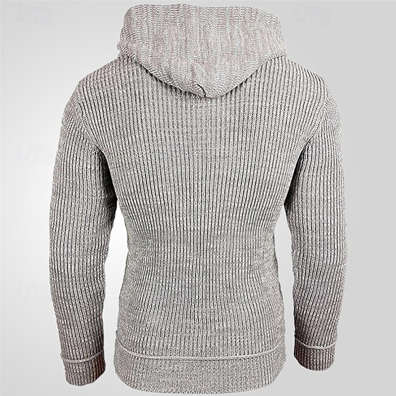 Homme Pull Pull en tricot A côtes Tricoter Normal Demi-zip Tricoté Bloc de couleur Capuche Mode basique Usage quotidien Rendez-vous Vêtement Tenue Automne hiver Noir Jaune S M L de 2025 ? $37.99 –P9