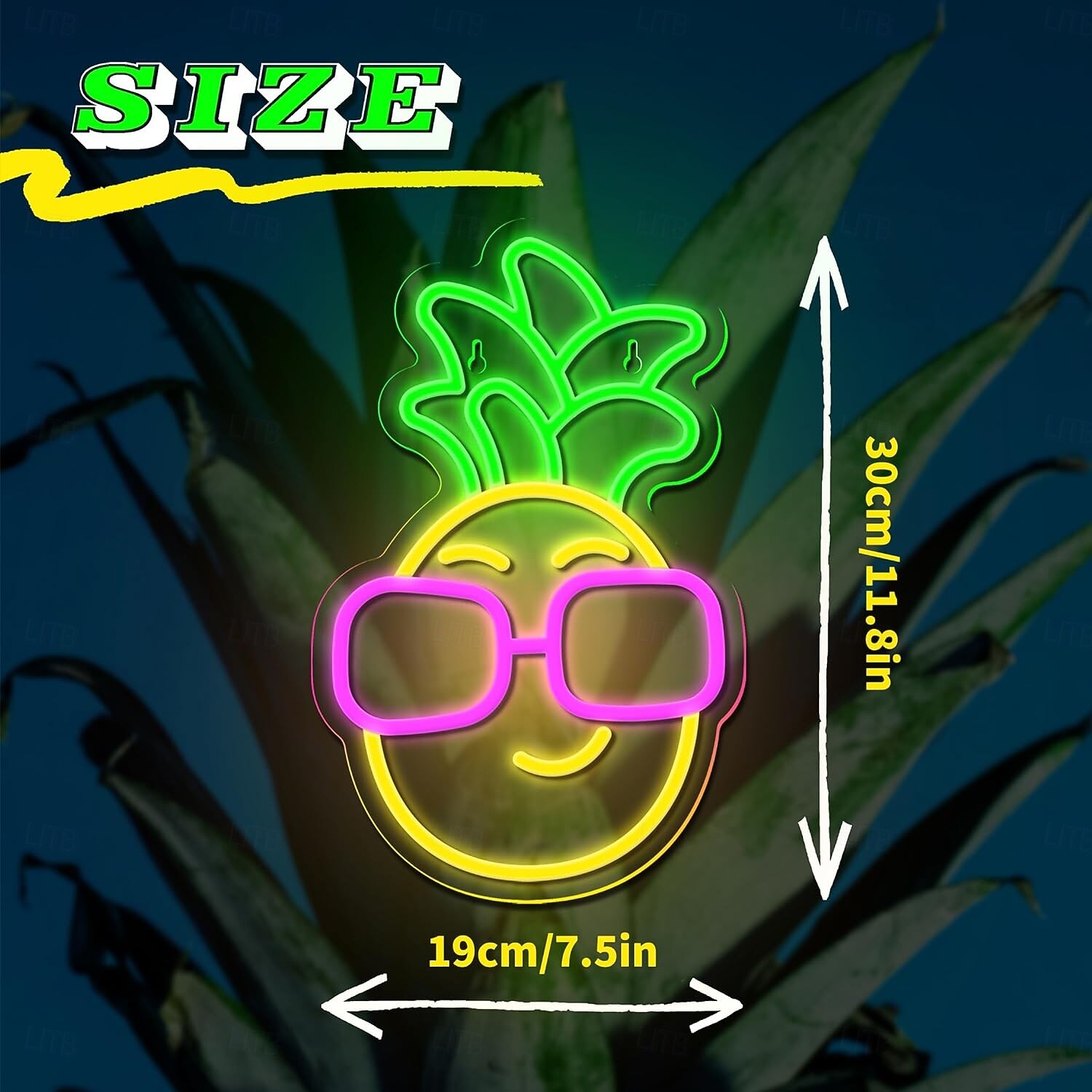 Pineapple Neon Sign Light, USB Powered LED Neon Light for Aesthetic Home Decor, Wedding, Bedroom, Party, Teen Room & Shop Wall Decoration 2025 - $48.99 –P1