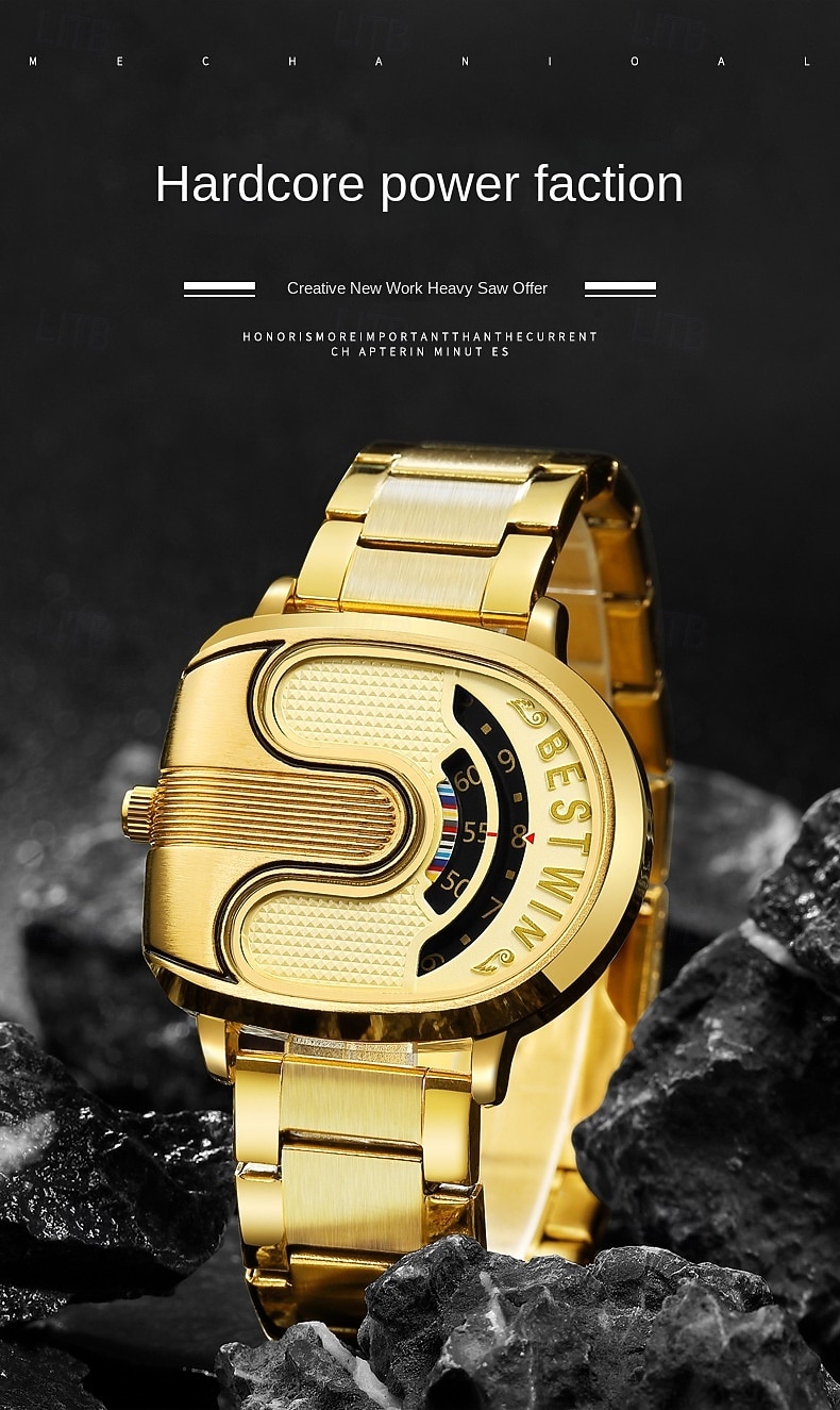 Мужские кварцевые часы Модные Повседневные Бизнес Наручные часы Календарь Водонепроницаемые Декорация Стальные часы 2026 - $22.99 –P1