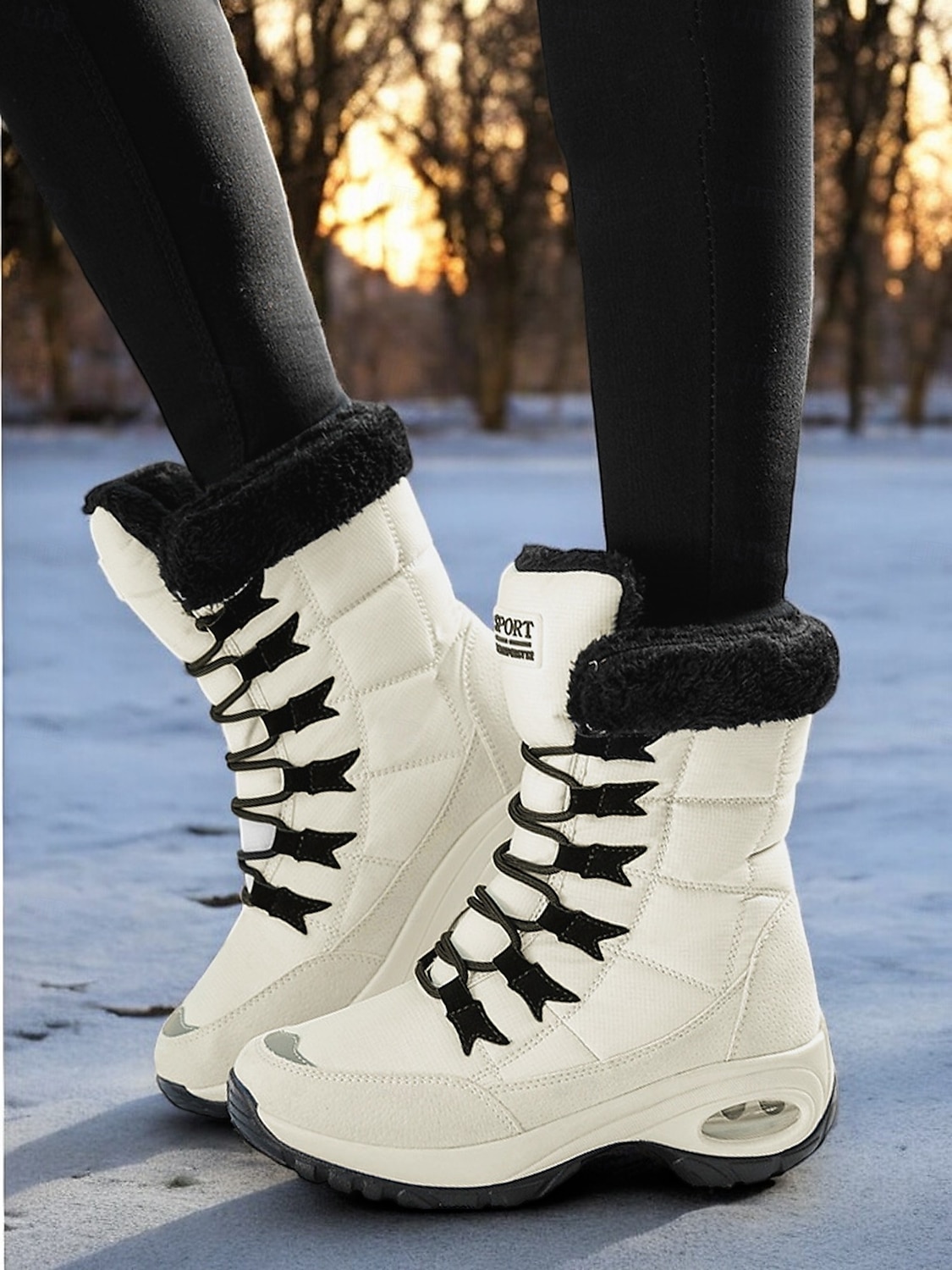 botas de neve de inverno impermeáveis femininas com forro de pelúcia quente e sola antiderrapante – ideais para atividades ao ar livre em clima frio de 2025 por $46.99 –P3