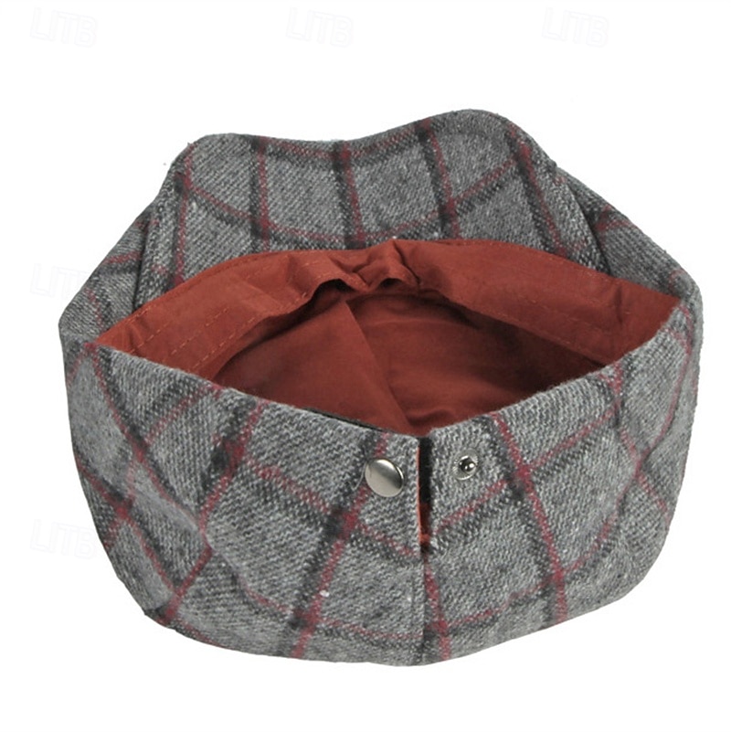 Herren Schiebermütze Cap Basecap Militärmütze Kadettenhut Rote Blau Polyester Modisch Brautkleider schlicht Strasse Täglich Plaid Einstellbar Sonnenschutz Atmungsaktiv 2025 - $8.99 –P10
