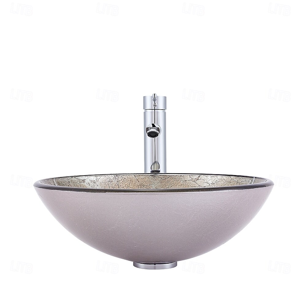 lavandino da appoggio per il bagno con rubinetto e scarico, lavabo combinato con tubo di scarico, lavabo da appoggio per il bagno, lavabo in vetro temperato, lavabo da appoggio, lavabo da appoggio del 2025 a $323.99 –P2