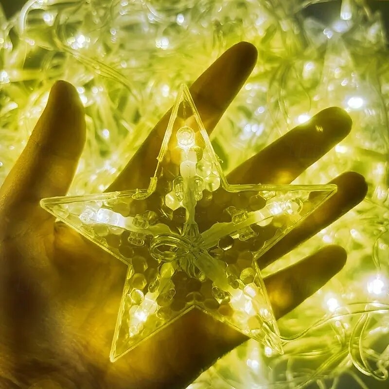 Luzes de corda de rede de energia solar com pingentes de estrelas, 8 modos de iluminação, luzes de fadas de natal com controle remoto para beirados externos de natal, casa e jardim&amp;decoração de de 2025 por $66.99 –P11