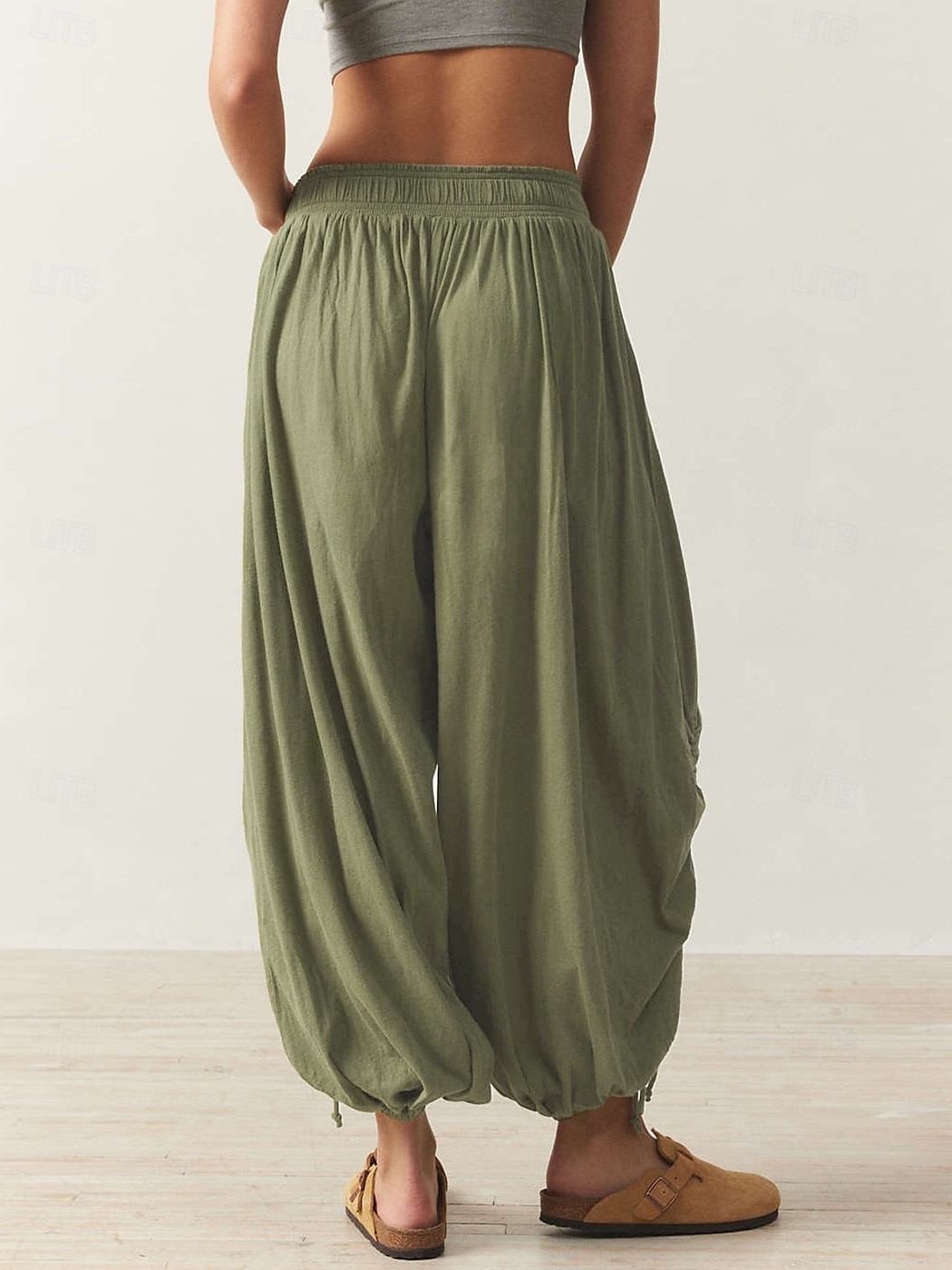 Damen Bekleidung Trainingshosen Aktiv Modisch Casual / sportlich In voller Länge Mittlere Taillenlinie Glatt Bedruckt Atmungsaktivität Weich Komfortabel Mikro-elastisch Casual Hellgrau Hellgrün Khaki 2025 - $26.99 –P2