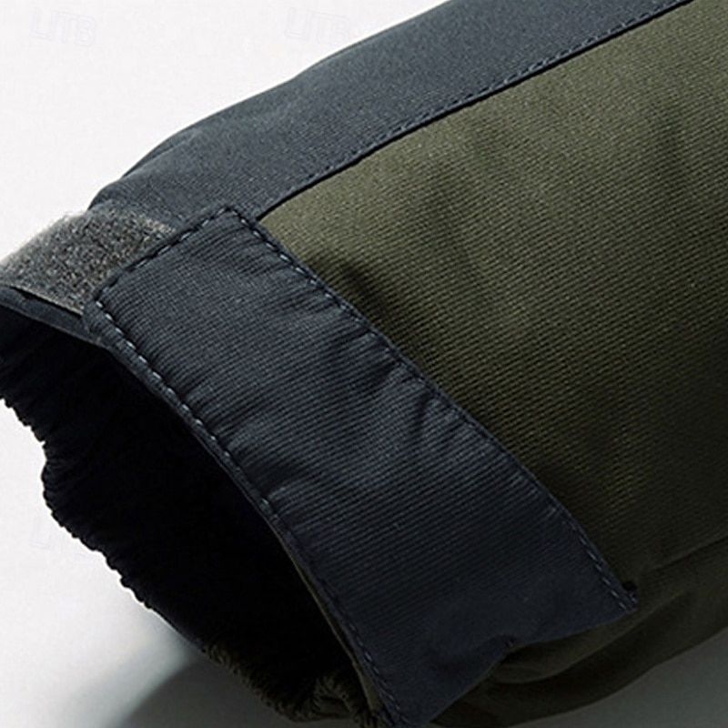 Herr Utomhusjacka Vinterkappa Fleece-jacka Hoodiejacka Dagligen Semester Håller värmen Vindtät Ficka Avtagbar huva Vår & Höst Färgblock Mode Klassisk Huva Normal Svart Röd Kungsblå Armégrön Jacka 2025 - $45.99 –P6