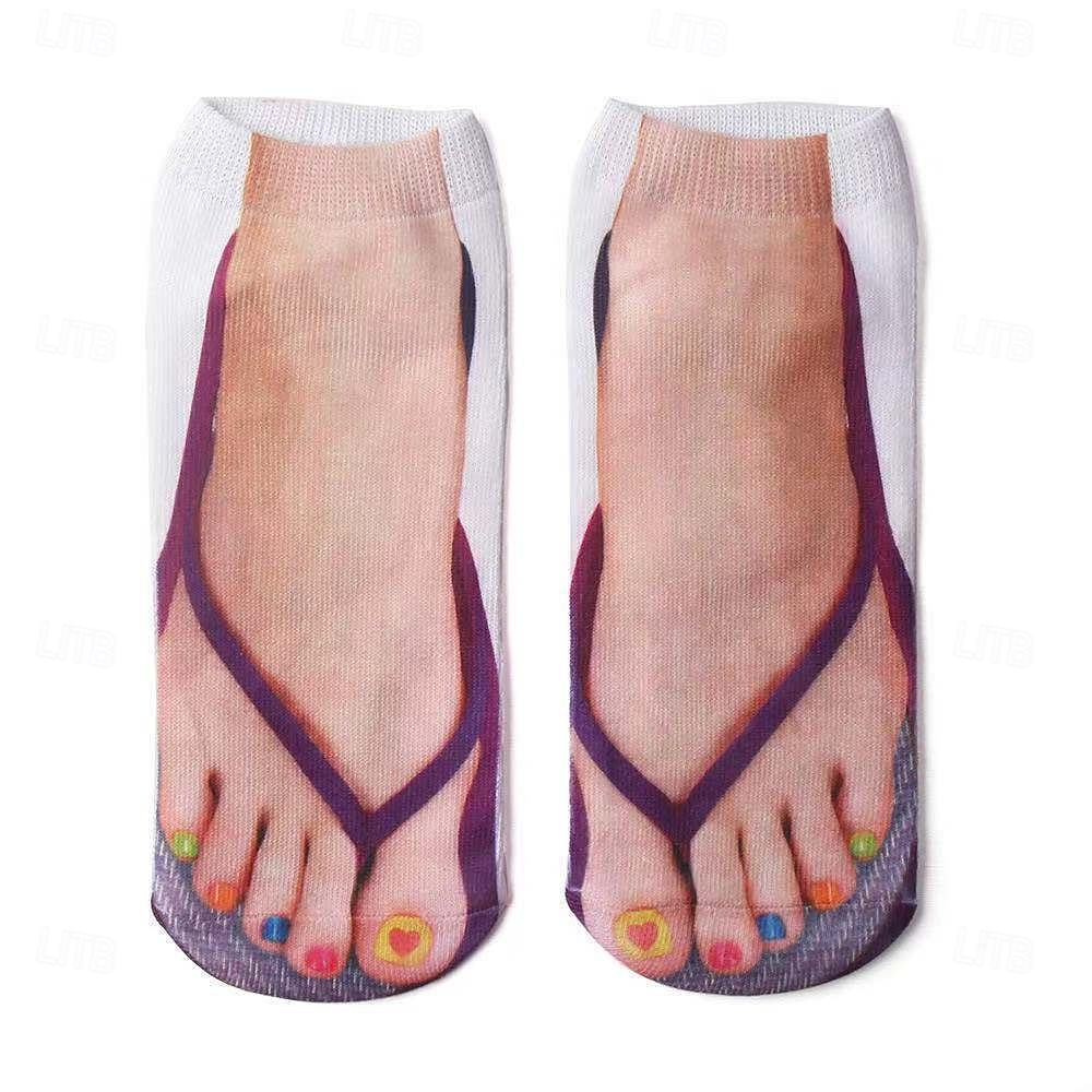 manicure print sokken leuk nagelkunstontwerp zachte katoenen crew sokken cadeau voor nagelliefhebbers 2025 - $15.49 –P6