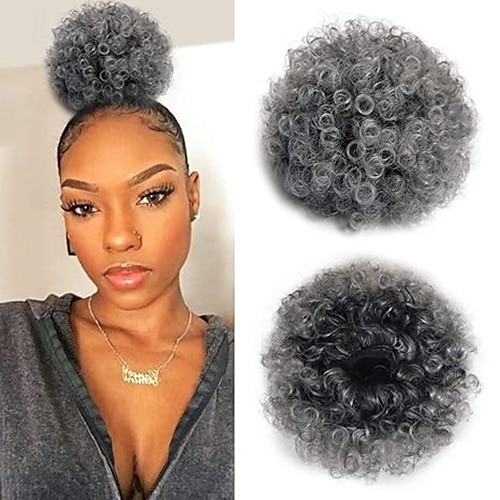 Extensions de cheveux synthétiques courtes en chignon bouclé crépu avec cordon de serrage pour femmes noires et filles de 2025 ? $12.49 –P2