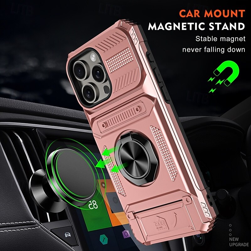 2025年 電話 ケース 用途 iPhone 16 Pro Max プラス iPhone 15 プロマックスプラス iPhone 14 Pro Max iPhone 14 Pro Max Plus iPhone 13 Pro Max バックカバー バンカーリング 磁石バックル カード挿入口 レトロ風 TPU PC  コレクション – $14.99 –P9