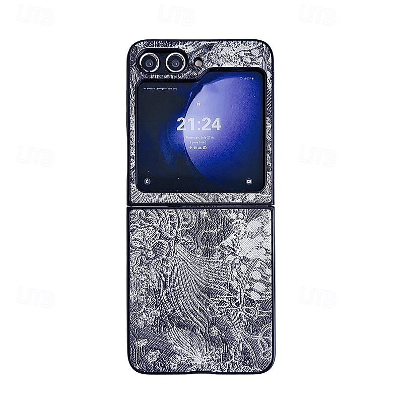 Phone Case For Samsung Galaxy Z Flip 6 Z Flip 5 Z Flip 4 Z Flip 3 Back Cover Shockproof Retro PC PU Leather 2025 - $16.99 –P14