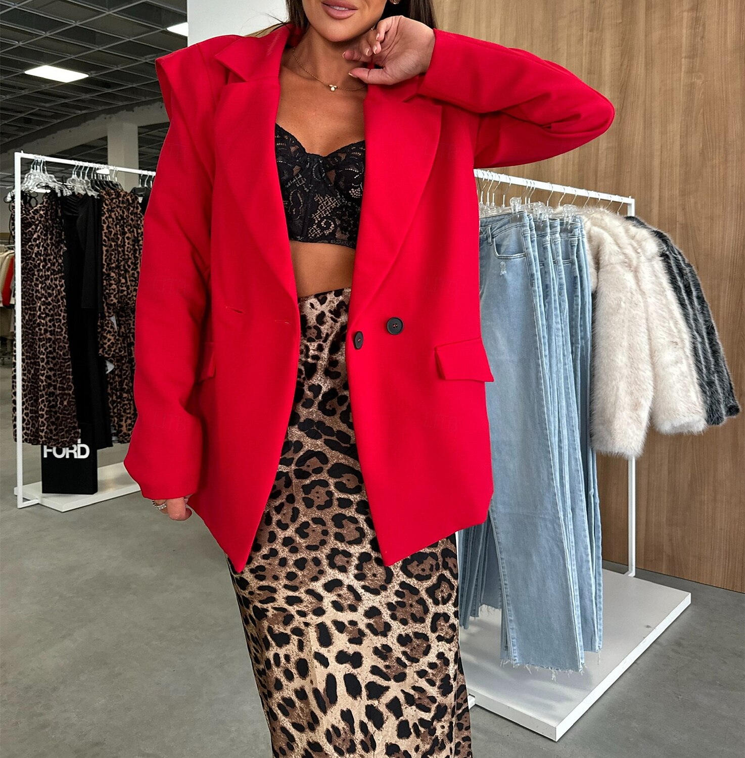 Per donna Giacca Pulsante Liscio Comodo Di tendenza Standard Capispalla Manica lunga Inverno Nero S del 2025 a $41.99 –P2