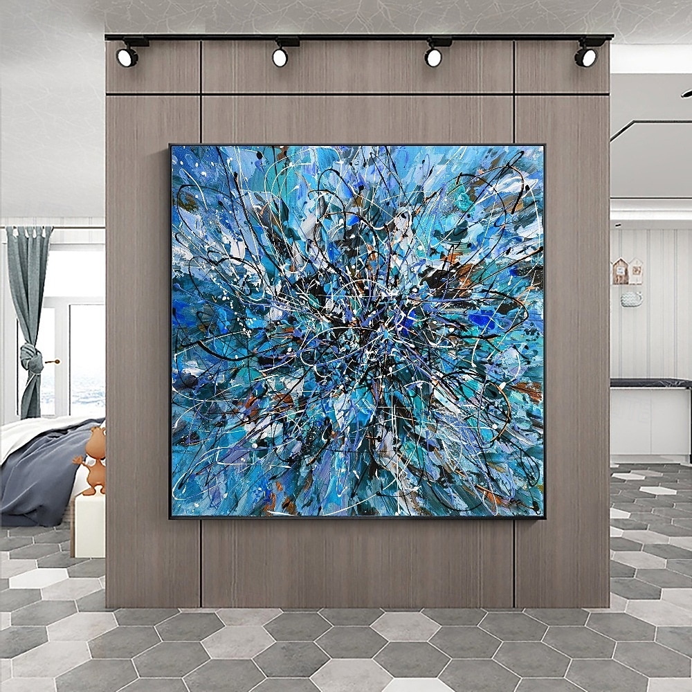 abstrakte malerei handgemalte moderne blau pattle messer ölgemälde handgemalte wand kunst abstrakte gemälde auf leinwand handgemalte abstrakte ölgemälde wand kunst ölgemälde schlafzimmer ölgemälde 2025 - $116.99 –P6