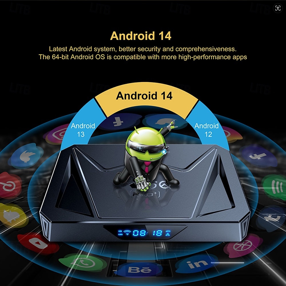 Android 11 и выше ТВ-бокс X96 PRO Bluetooth 4.0 8K 4K Цифровой дисплей 8K Cortex A55 4GB 64Гб 2025 - $65.99 –P4