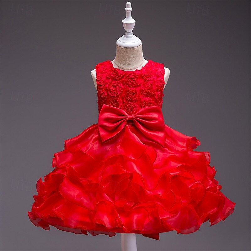 Kids Girls' Cosplay Dress Party Dress Solid Color Sleeveless Performance Christmas Mesh Backless Patchwork Beautiful Sweet Polyester Maxi Party Dress Swing Dress Tulle Dress Winter 4-12 Years White 2025 - $32.99 –P4