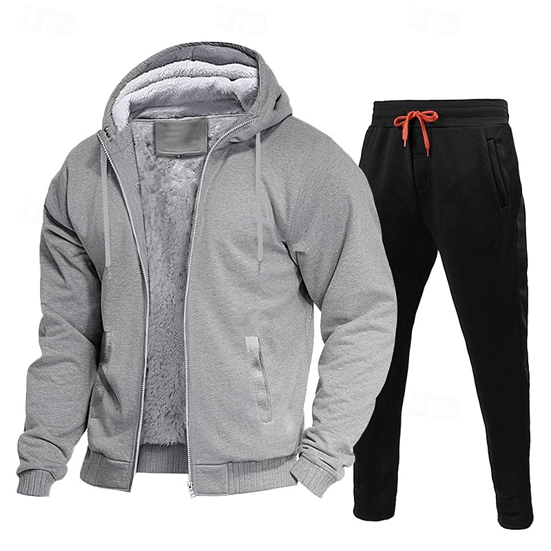 Men's Tracksuit Sweatsuit Black Red Navy Blue Light Grey Dark Gray Hooded Color Block Drawstring 2 Piece Streetwear Cool Spring Fall Clothing Apparel Hoodies Sweatshirts  2026 - $47.99 –P3