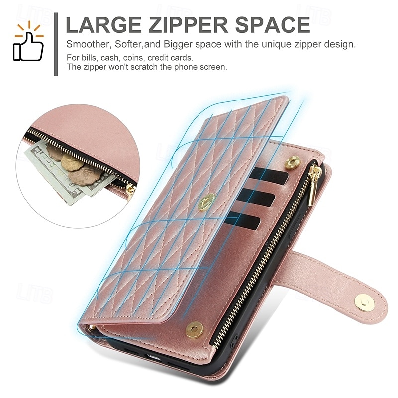 Phone Case For Pixel 9 Pro Pixel 9 Pro XL Pixel 8 Pro Pixel 8 Pixel 9 Pixel 7 Pixel 7 Pro Pixel 6 Pixel 6 Pro Back Cover with Stand Holder Zipper with Lanyard Retro TPU PU Leather 2025 - $21.99 –P11