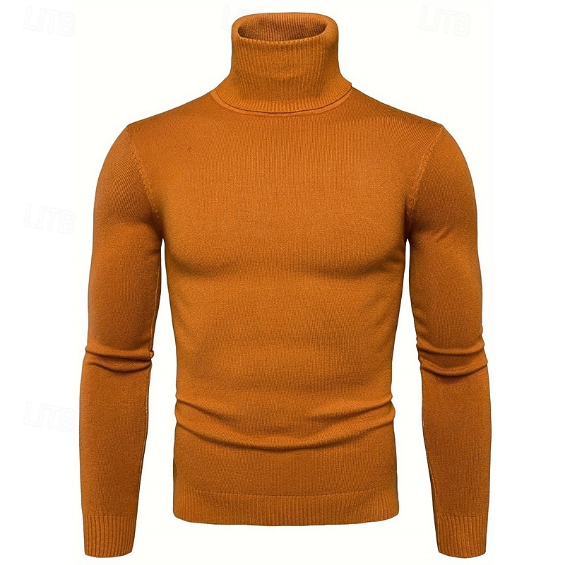 Herren Pullover Strickpullover Rollkragenpullover für Herren Gerippt Stricken Standard Strick Glatt Rollkragen Modisch Brautkleider schlicht Freizeitskleidung Verabredung Bekleidung Herbst Winter 2025 - $38.99 –P9