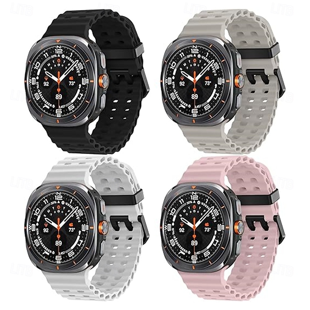 4-pack Klockarmband för Samsung Titta på Ultra Silikon Ersättning Rem Justerbar Ocean Band Armband 2025 - $18.99 -P2