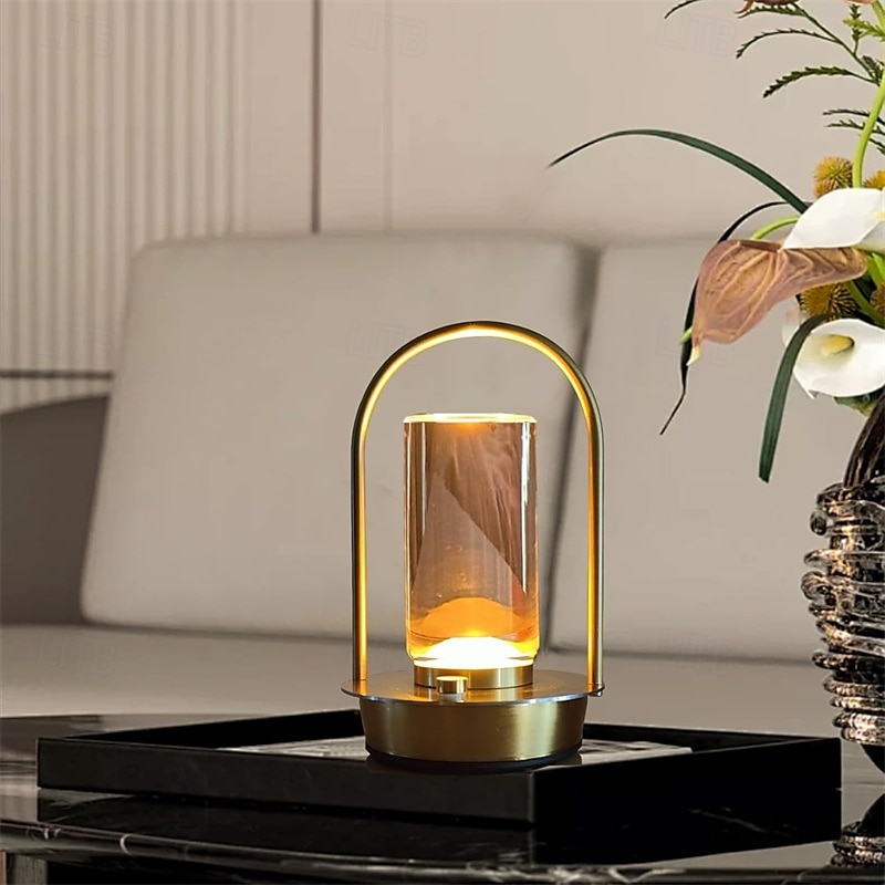 lampada da tavolo ricaricabile usb senza fili dimmerabile tricolore lanterna da comodino luce notturna da tavolo luce d'atmosfera touch per casa hotel campeggio luce tavolo da pranzo illuminazione 1 del 2025 a $43.99 –P3
