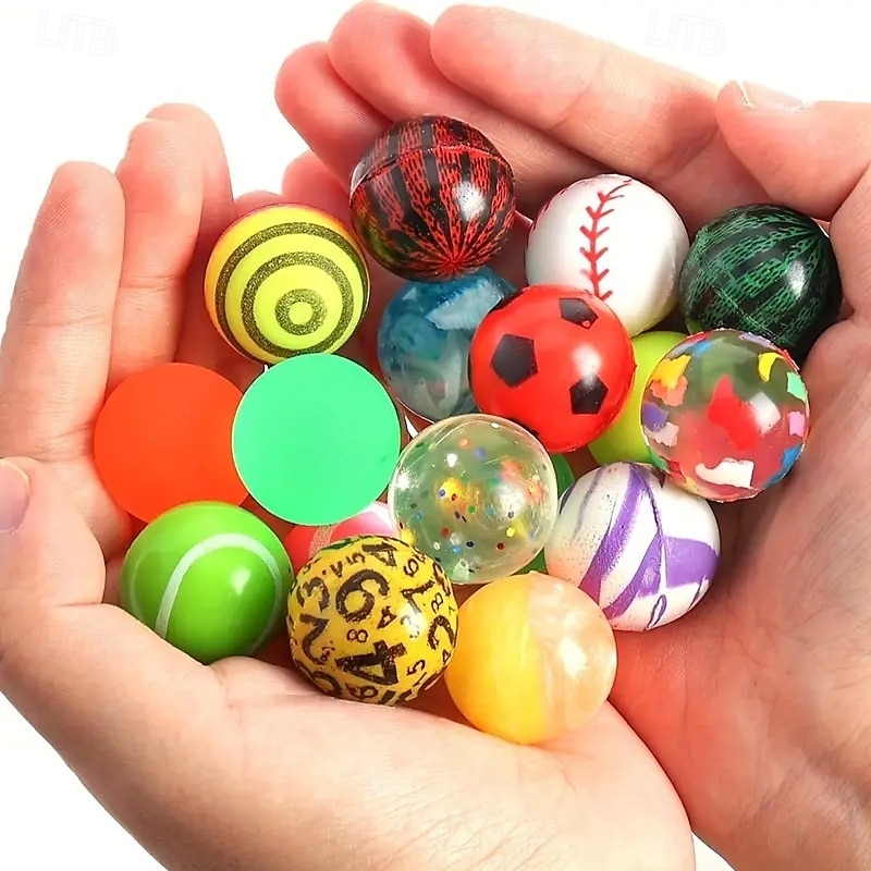 100-pack 100-pack balles rebondissantes en caoutchouc premium non plumées couleurs et motifs assortis pour cadeaux de fête et friandises d'Halloween cadeau de Noël de 2026 ? $34.99 –P6