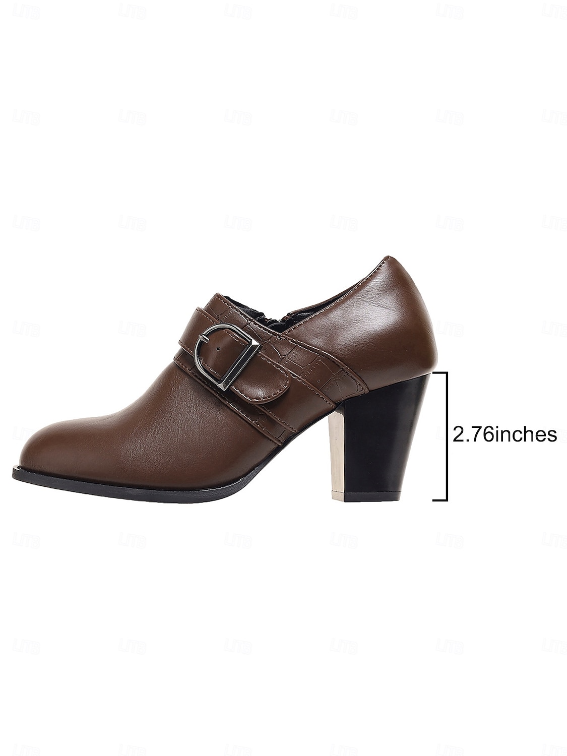 Women's Faux Leather Buckle Strap Heeled Shoes – Stylish Block Heels for Casual and Office Wear 2025 - $46.99 –P7